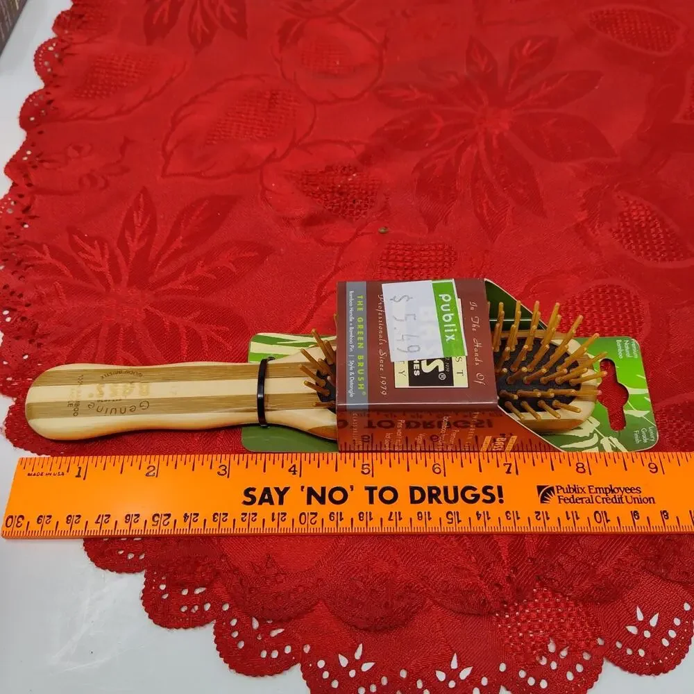 2X Lg & Sm Bass Brushes | The Green Brush Bamboo Pin + Bamboo Handle Hair Brush - Picture 6 of 6
